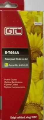 Cartucho Tinta Compatible Gtc Botella Amarillo Para Epson 100 Cc 664