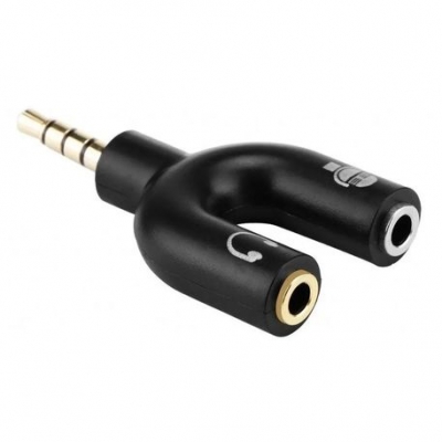 Auricular + Mic Gamer Adaptador 2 Plug A 1 Plug Ps4 Play 4 Splitter Audio 3.5 Mm