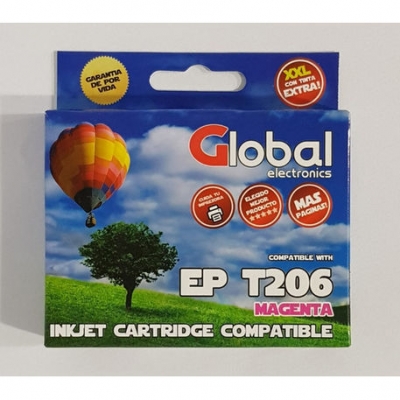 Cartucho Tinta Compatible Global / Gtc T206 Magenta Inkcartet206m Para Epson Xp 2101