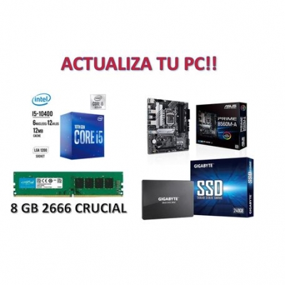 Computadora Combo  Intel I5 10400 + Asus B560m-a + 8 Gb Ddr4 + Ssd 240 G
