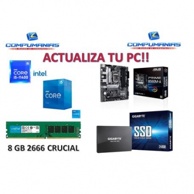 Computadora Combo Intel I5 11400 + Asus B560m-a + 8 Gb Ddr4 + Ssd 240 Gb