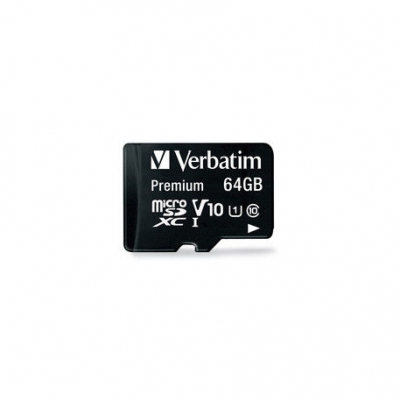 Memoria Flash Verbatim Premium Micro Sd 64 Gb 90 Mb/s 600x Clase 10