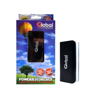 Accesorios Para Celulares Global Cargador Portatil 5200mah Con Linterna Powerb203black